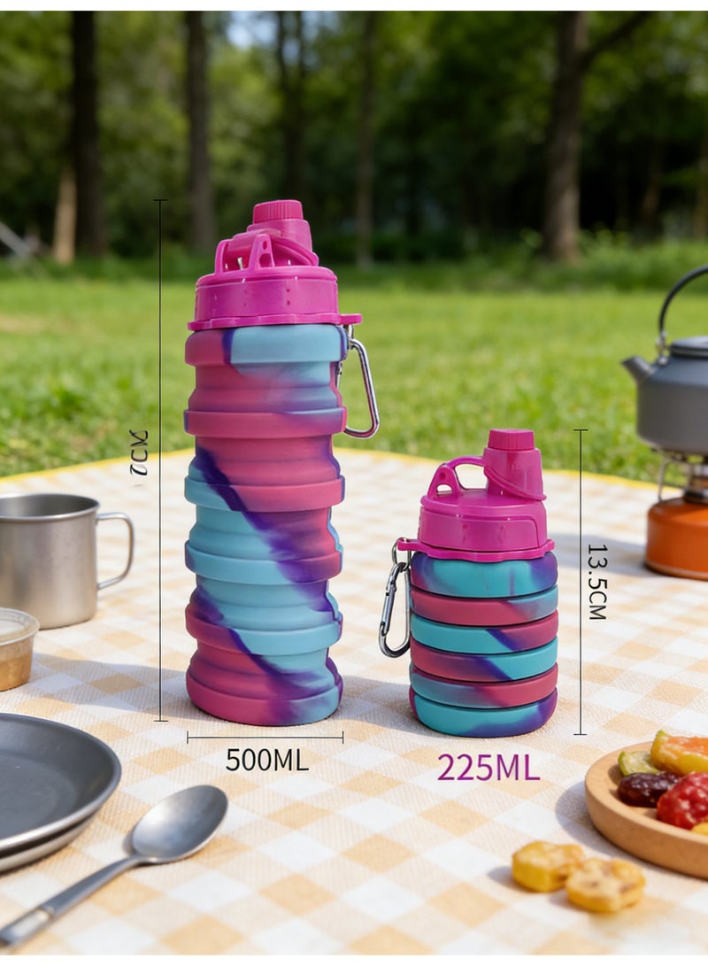 بيوينتي زجاجة مياه قابلة للطي ، لا تحتوي على BPA ، زجاجة مياه قابلة للطي من السيليكون ، مناسبة للسفر اللياقة البدنية للتخييم ، زجاجة مياه محمولة - Image 4